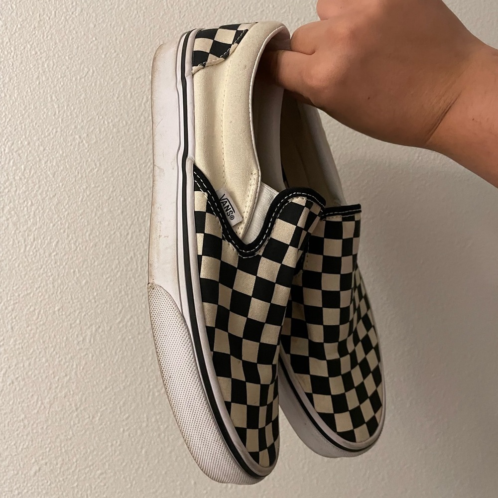 Vans Black and White Checkered Slip-On Shoes